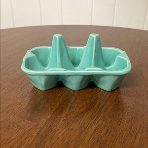 Anthro | Turquoise Ceramic Egg Holder